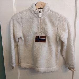 Napapijri quarter zip Sherpa fleece pullover sz 8